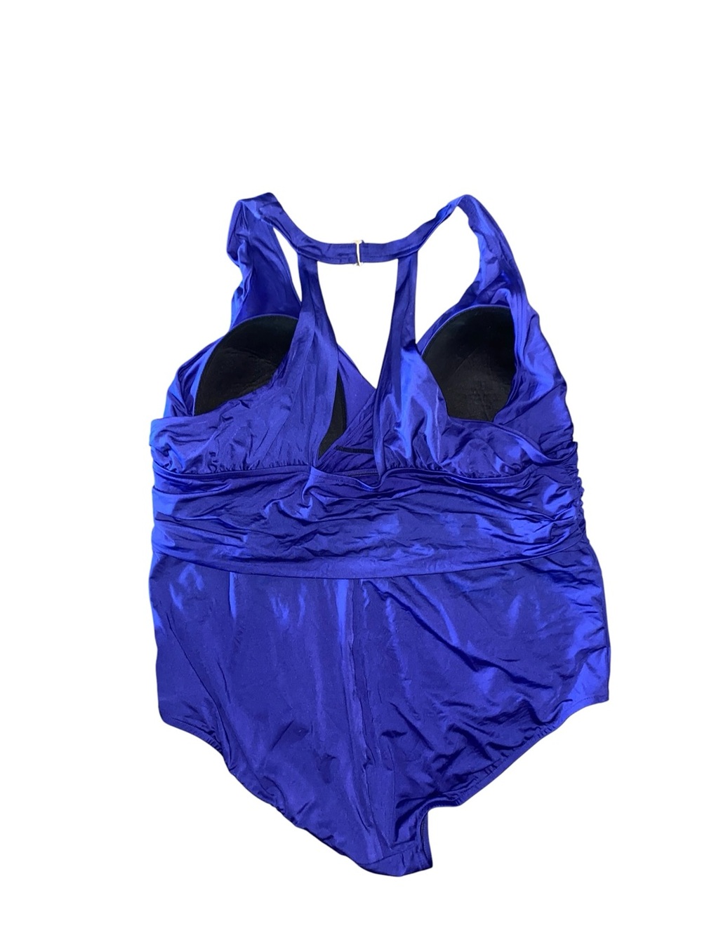 Badgley Mischka Plus size Dip BackMaillot One piece Swimsuit royal blue Vacation - Picture 5 of 12